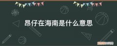 广东话昂仔是什么意思 昂仔在海南是什么意思