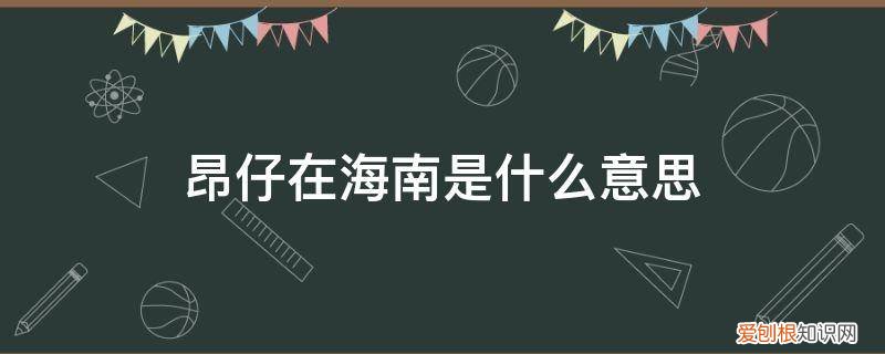 广东话昂仔是什么意思 昂仔在海南是什么意思