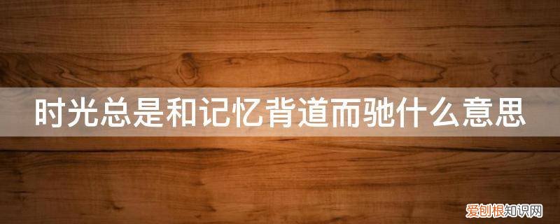 时光总是和记忆背道而驰什么意思