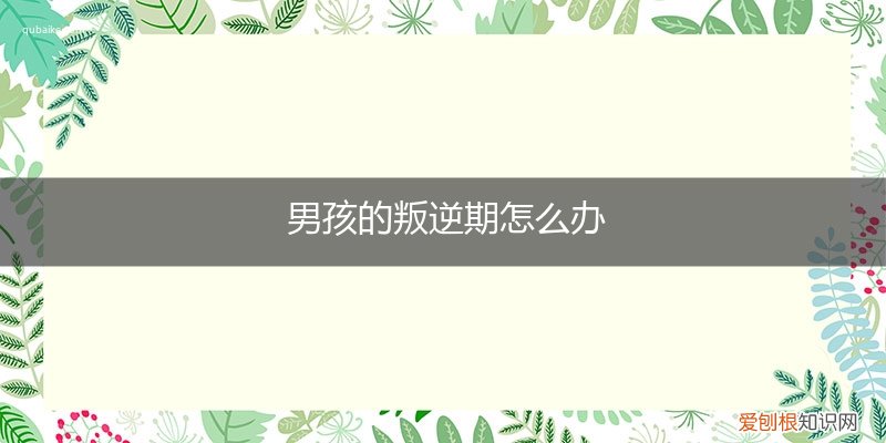 怎么应对男孩叛逆期 男孩的叛逆期怎么办