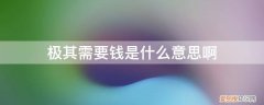 极其需要钱是什么意思啊