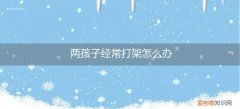 两个孩子经常打架怎么办 两孩子经常打架怎么办