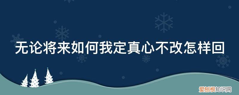 无论将来如何我定真心不改怎样回