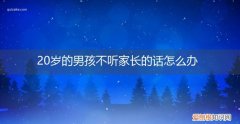 20岁的孩子不听话怎么办 20岁的男孩不听家长的话怎么办