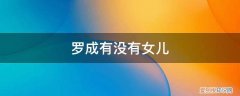 罗成有几个孩子跟妻子 罗成有没有女儿