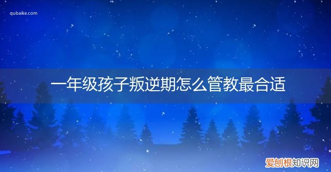 一个叛逆期的孩子怎么管 一年级孩子叛逆期怎么管教最合适