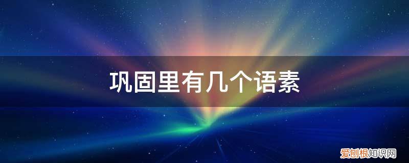 尤其是几个语素 巩固里有几个语素