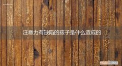 注意力有缺陷的孩子是什么造成的原因 注意力有缺陷的孩子是什么造成的