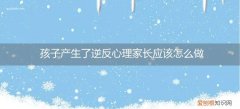 如果应对孩子的逆反心理 孩子产生了逆反心理家长应该怎么做