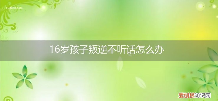 孩子六岁叛逆不听话 16岁孩子叛逆不听话怎么办