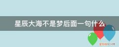只有星辰大海后一句 星辰大海不是梦后面一句什么