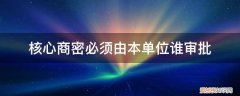 核心商密是指 核心商密必须由本单位谁审批