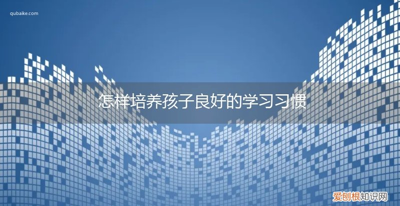 怎样培养孩子良好的学习习惯