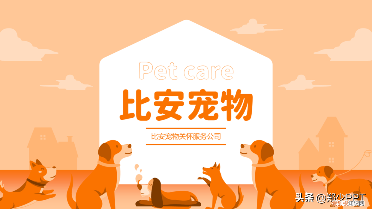 卡通动物ppt背景 可爱,不用图,设计了一份宠物PPT,效果也很不错