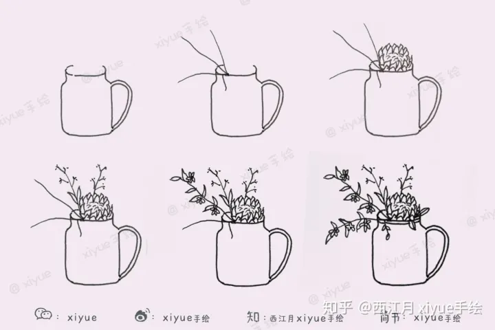 一盆植物的简笔画，今天来画一画你家的盆栽绿植们～ 【简笔画公开课No.3】