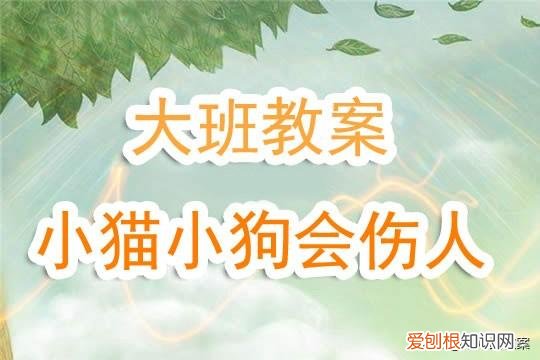小班小猫小狗会伤人安全教案，幼儿园大班教案《小猫小狗会伤人》含反思