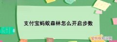 蚂蚁森林怎样开启行走，支付宝蚂蚁森林怎么开启步数产生能量