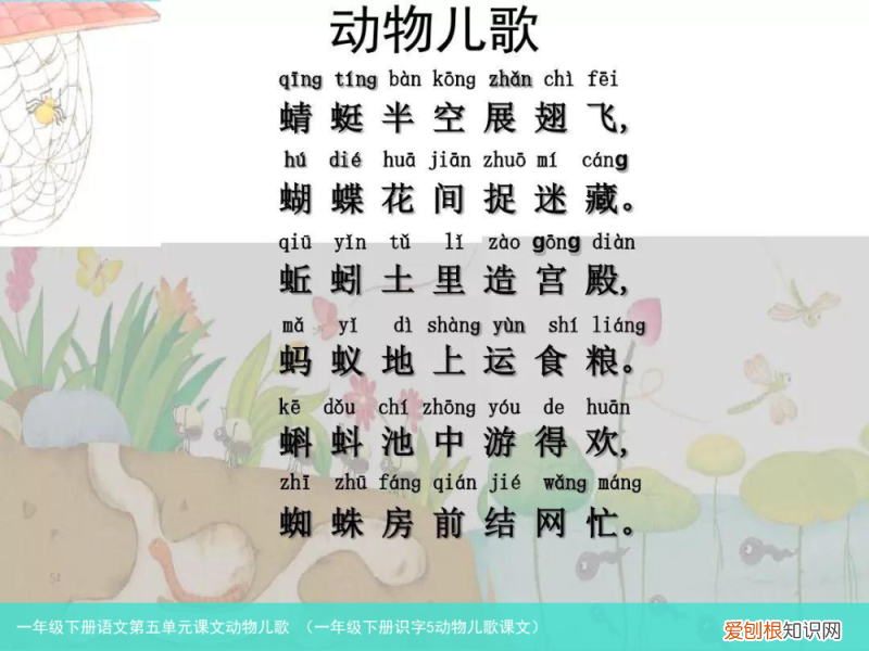 一年级下册识字5动物儿歌课文 一年级下册语文第五单元课文动物儿歌