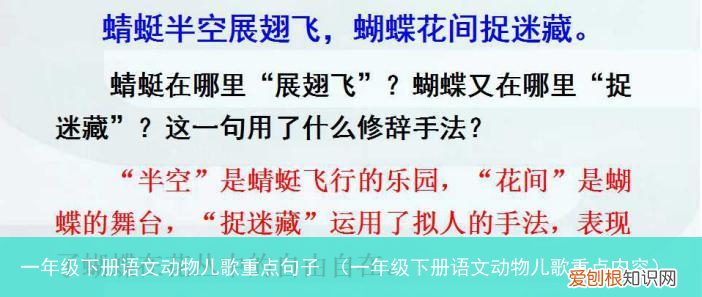 一年级下册语文动物儿歌重点内容 一年级下册语文动物儿歌重点句子