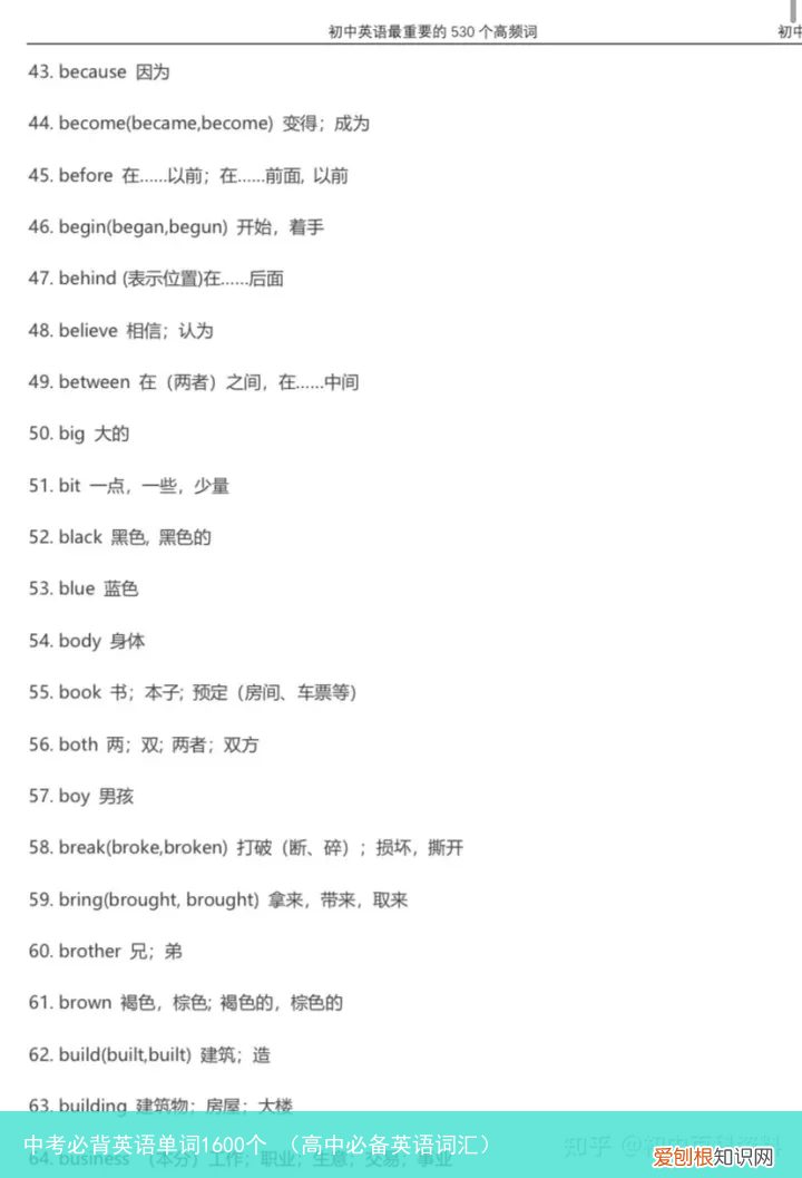 高中必备英语词汇 中考必背英语单词1600个