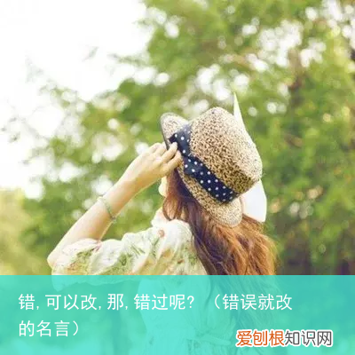 错误就改的名言 错,可以改,那,错过呢?