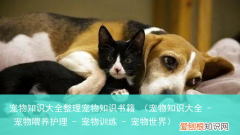 宠物知识大全 – 宠物喂养护理 – 宠物训练 – 宠物世界 宠物知识大全整理