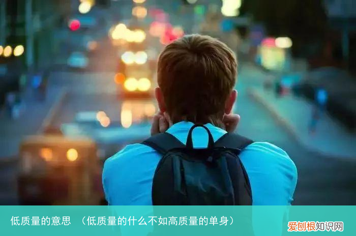 低质量的什么不如高质量的单身 低质量的意思