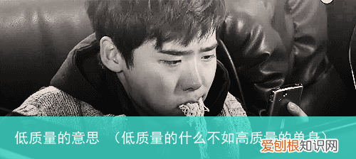 低质量的什么不如高质量的单身 低质量的意思
