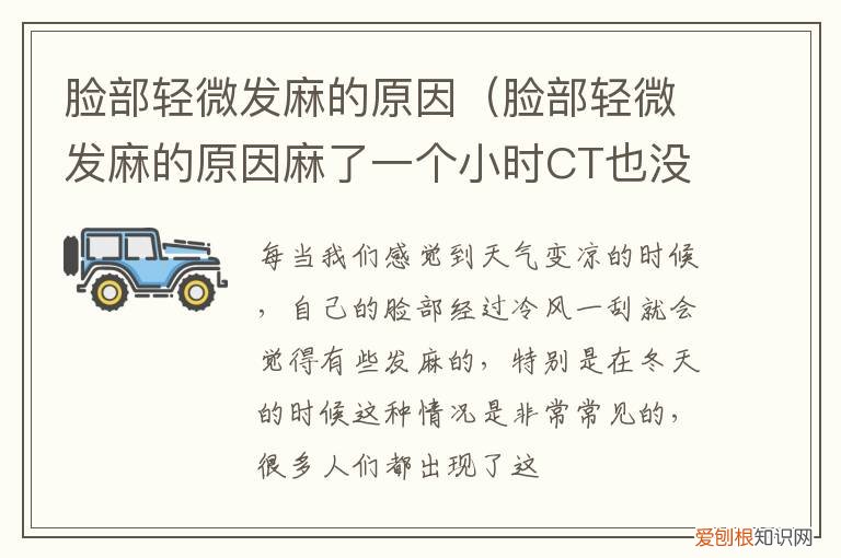 脸部轻微发麻的原因嘴骚痒 脸部轻微发麻的原因