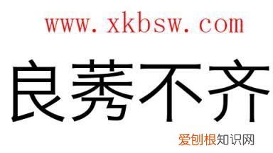良不齐成语，良莠不齐和参差不齐区别