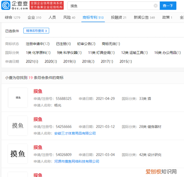 摸鱼有人注册商标了吗