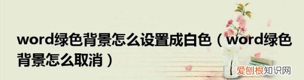 Word取消绿色页面，word打开是绿色背景怎么取消