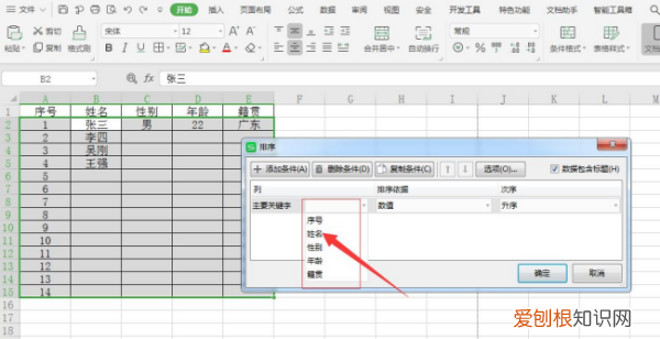 excel按姓氏怎么排序