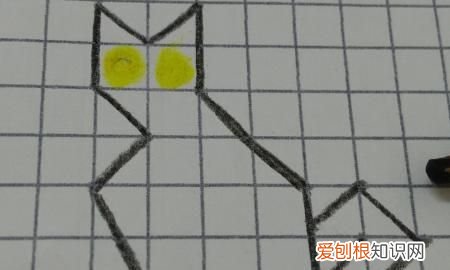 怎么画猫咪,方格纸上怎么画小猫