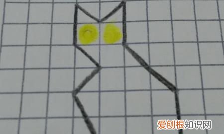 怎么画猫咪,方格纸上怎么画小猫