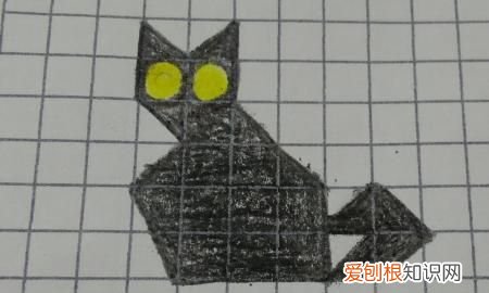 怎么画猫咪,方格纸上怎么画小猫
