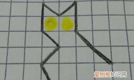 怎么画猫咪,方格纸上怎么画小猫