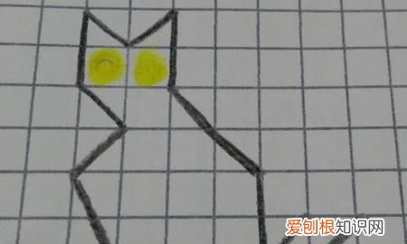 怎么画猫咪,方格纸上怎么画小猫