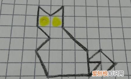 怎么画猫咪,方格纸上怎么画小猫