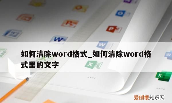 word如何清除格式,word里怎么清除所有格式在哪