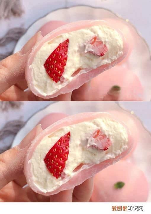 草莓雪媚娘做法图解，卡通雪媚娘制作方法