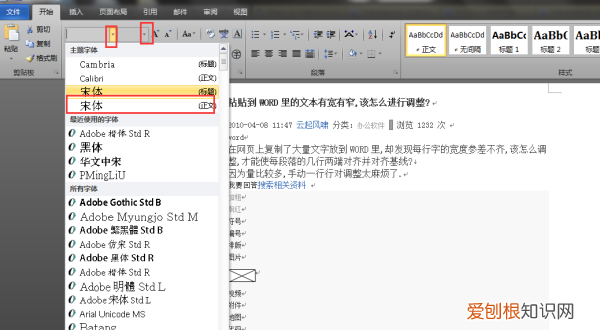Word如何设置字号或调整字号