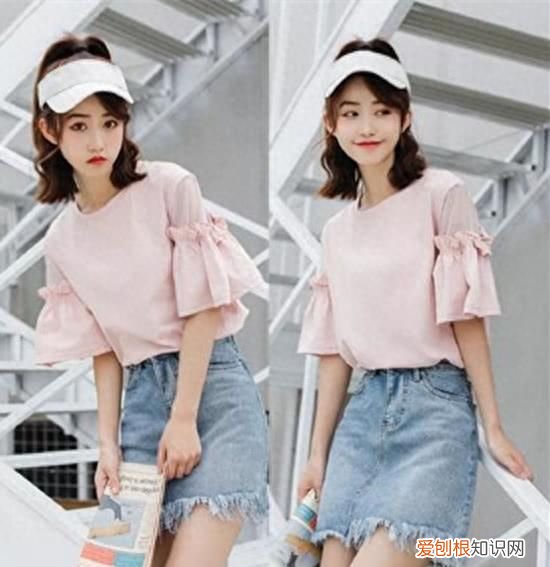 甜美感爆棚的粉色t恤