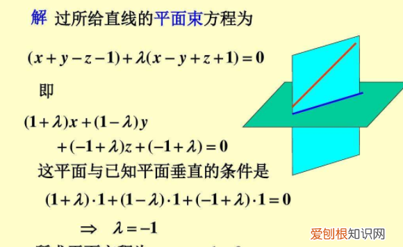 平面束方程怎么用,过某直线的平面束方程怎么求
