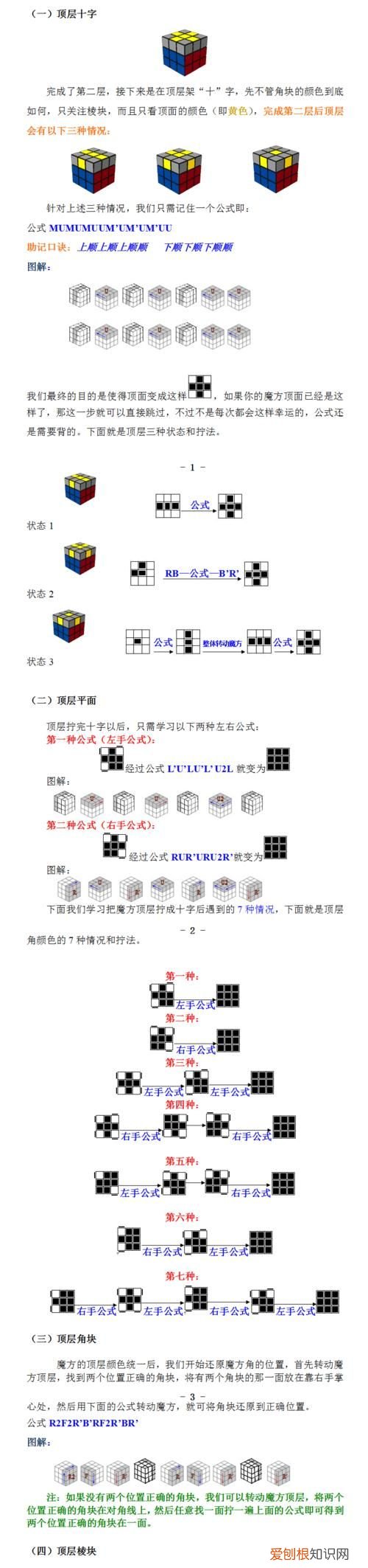 三阶魔方公式，三阶魔方12步公式