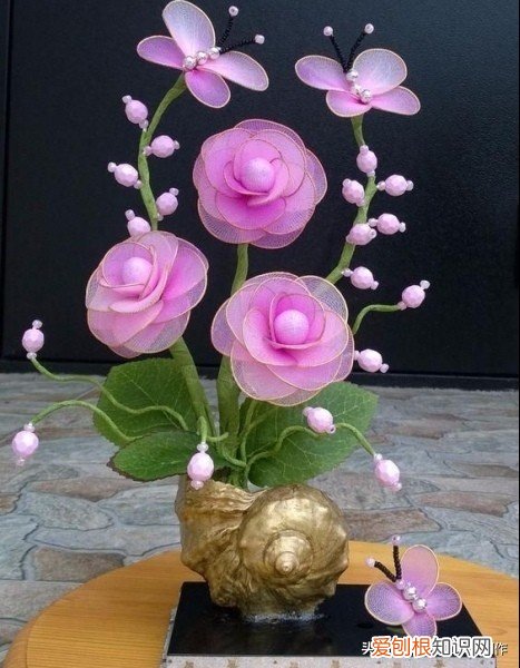 丝网花胸花制作图片