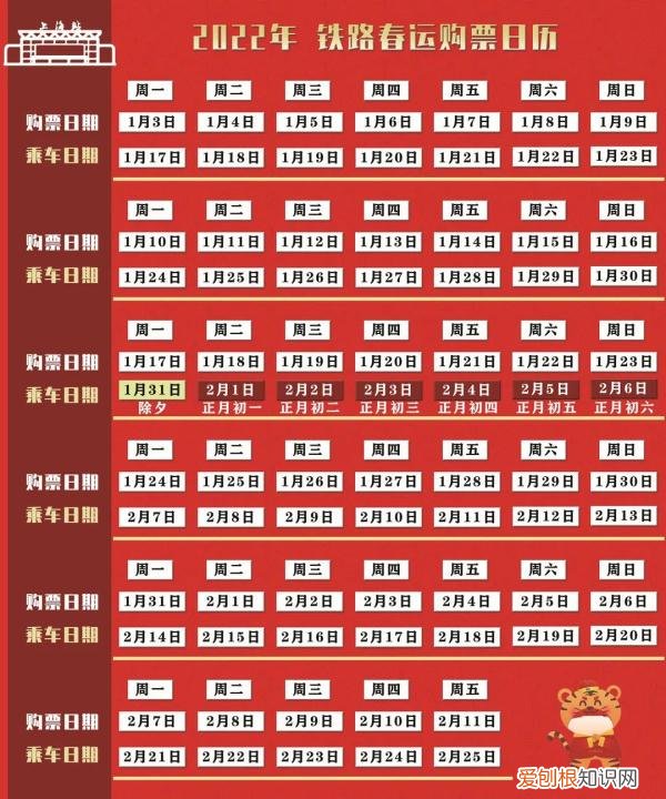 2022年春運(yùn)火車票開售 購票日歷來了