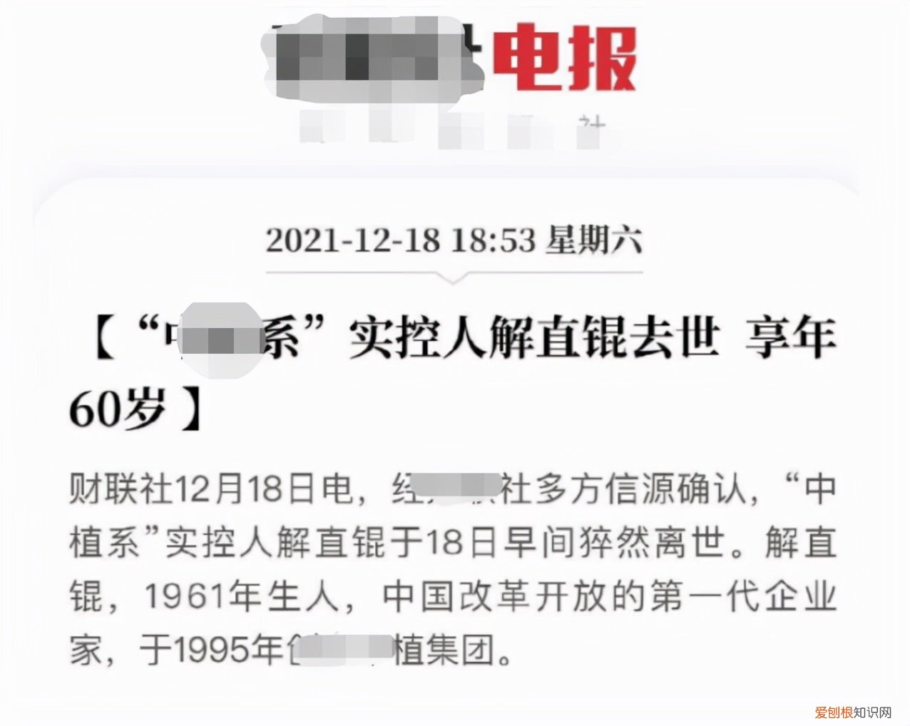 百亿富豪解直锟去世!享年60岁,与毛阿敏结婚18年育有一双儿女