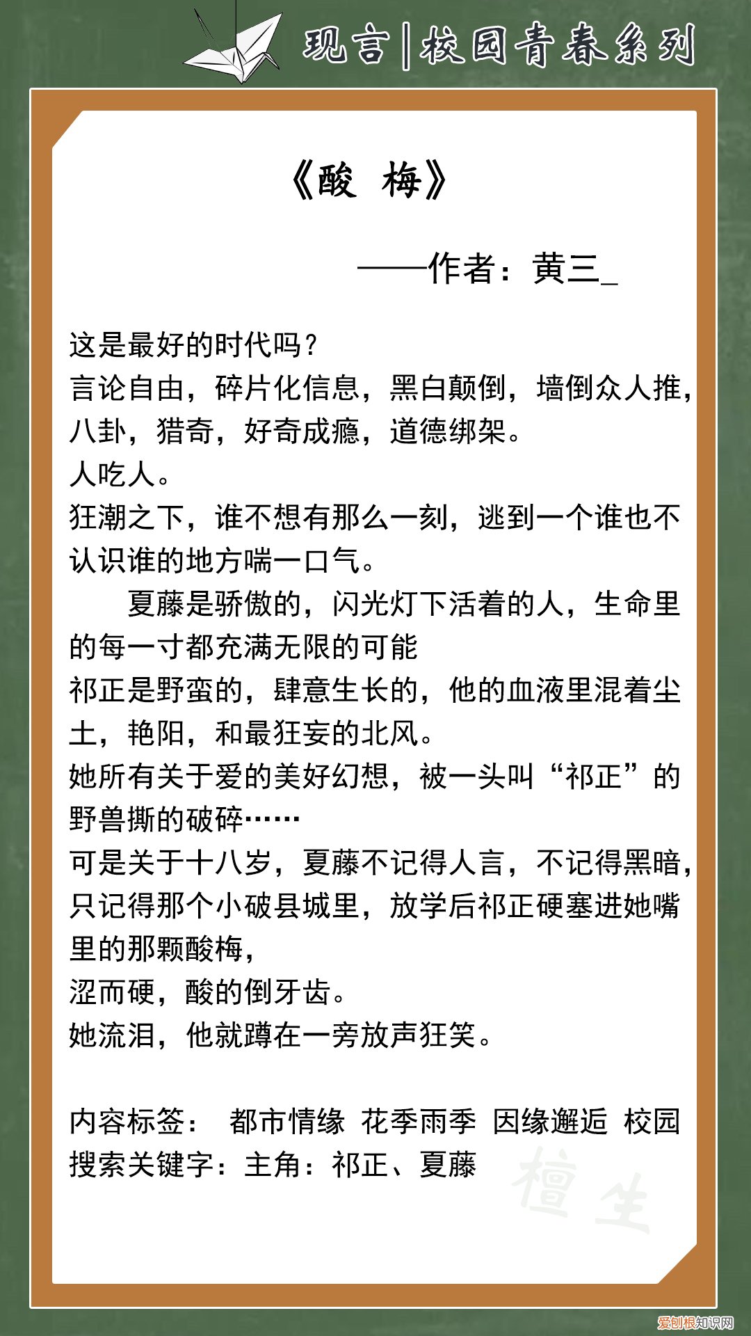 青春小说排行榜
